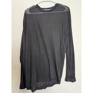 Terramar Thermasilk Black 100% Silk 1.0 Camisole Long Sleeve SIze Large Tall